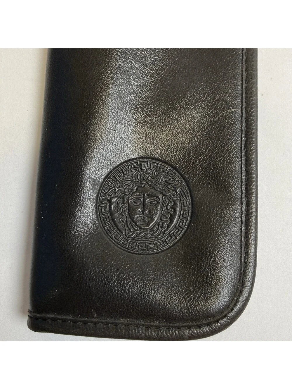 Leather Embossed Medusa Eyeglass Case Only Vintage Versace Rare Made in italy